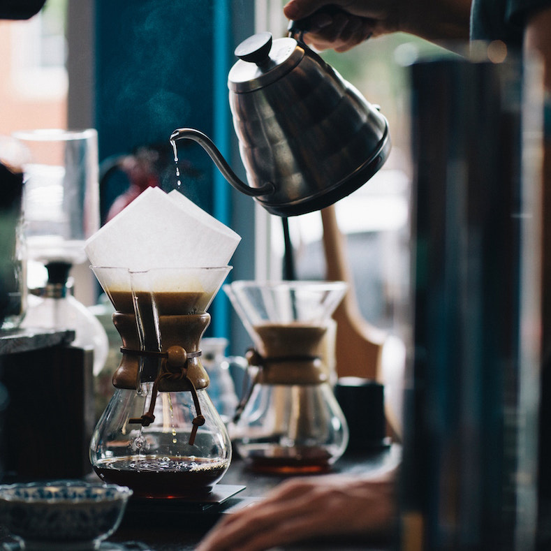 Using the story of using a pour-over coffeemaker to explain using narratives for customers' experiences.